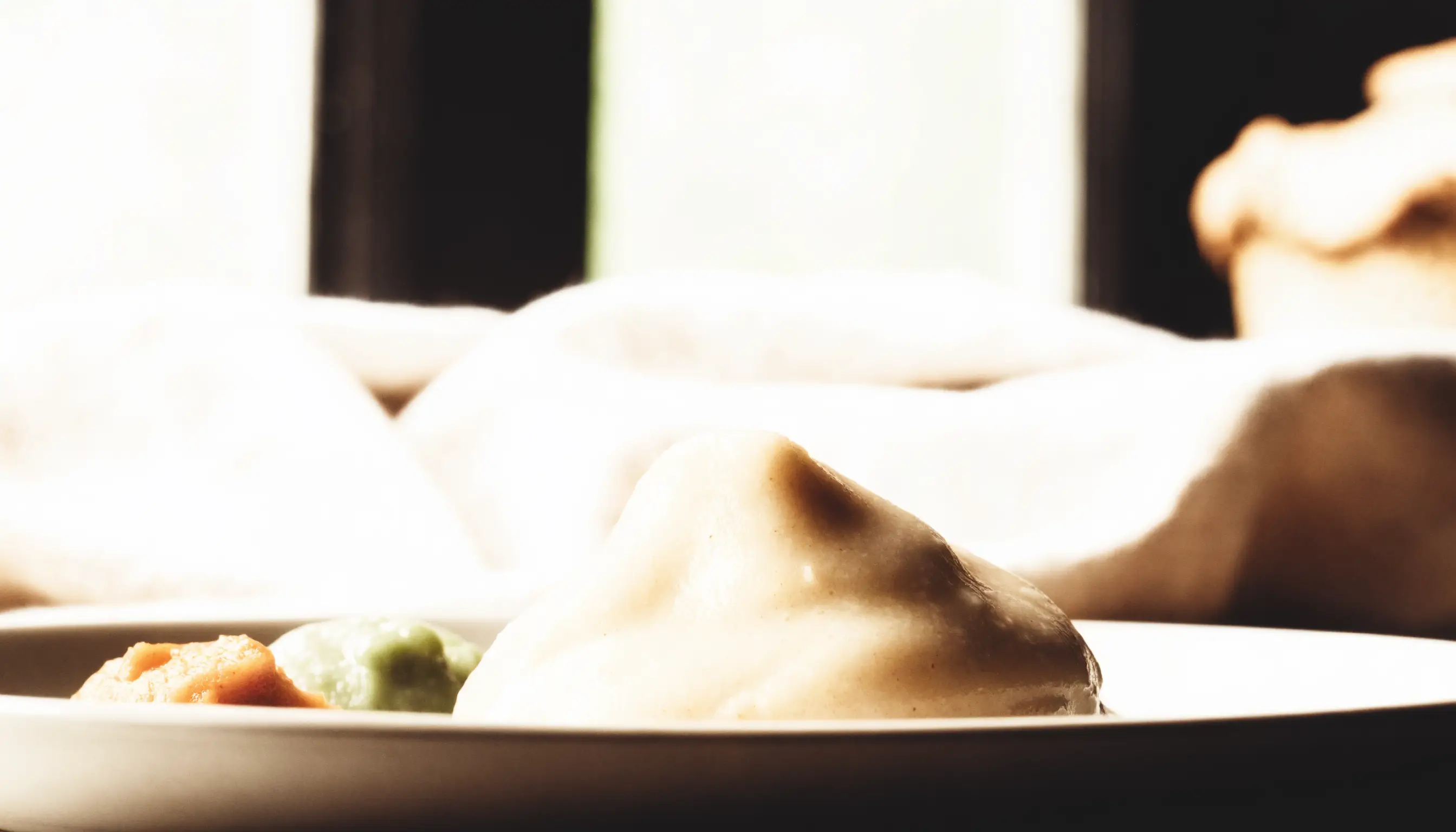 Chicken Pot Pie (Filling-First) prepared as an illustrative IDDSI Level 4 serving