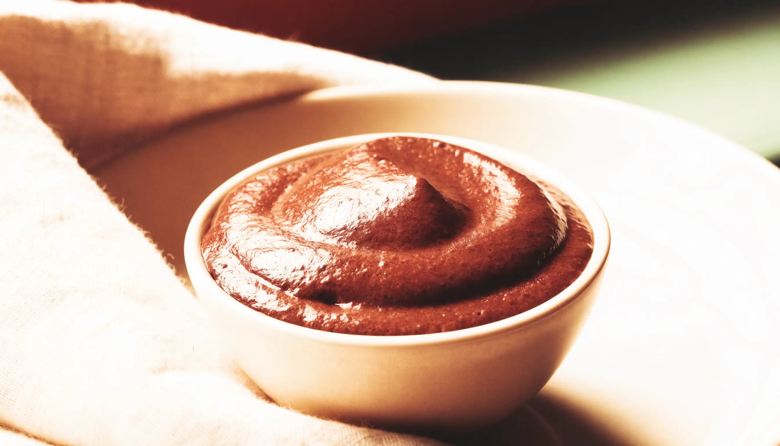 Real Chocolate Pudding prepared as an illustrative IDDSI Level 4 serving