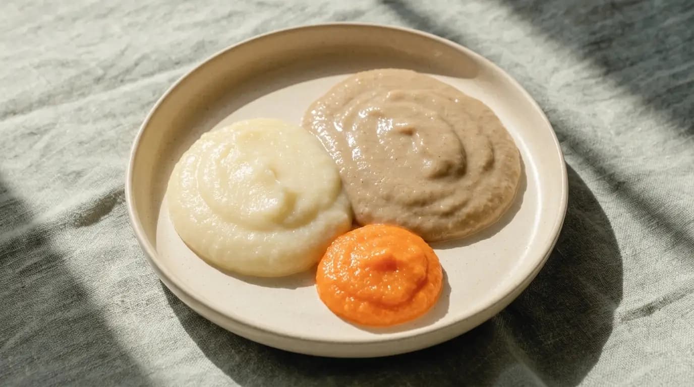 Pureed Chicken with Gravy prepared as an illustrative IDDSI Level 4 serving