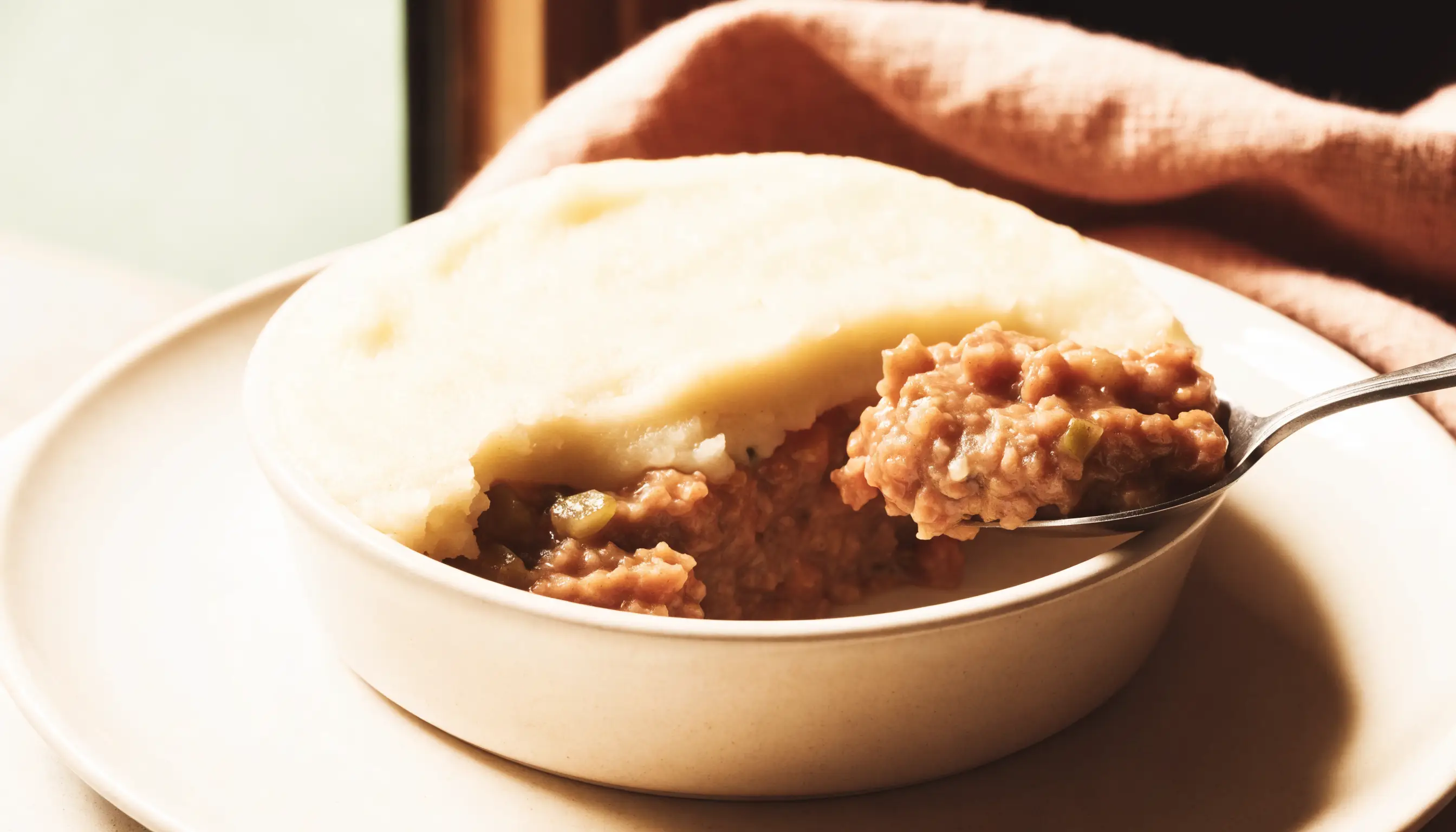 Shepherd's Pie prepared as an illustrative IDDSI Level 5 serving
