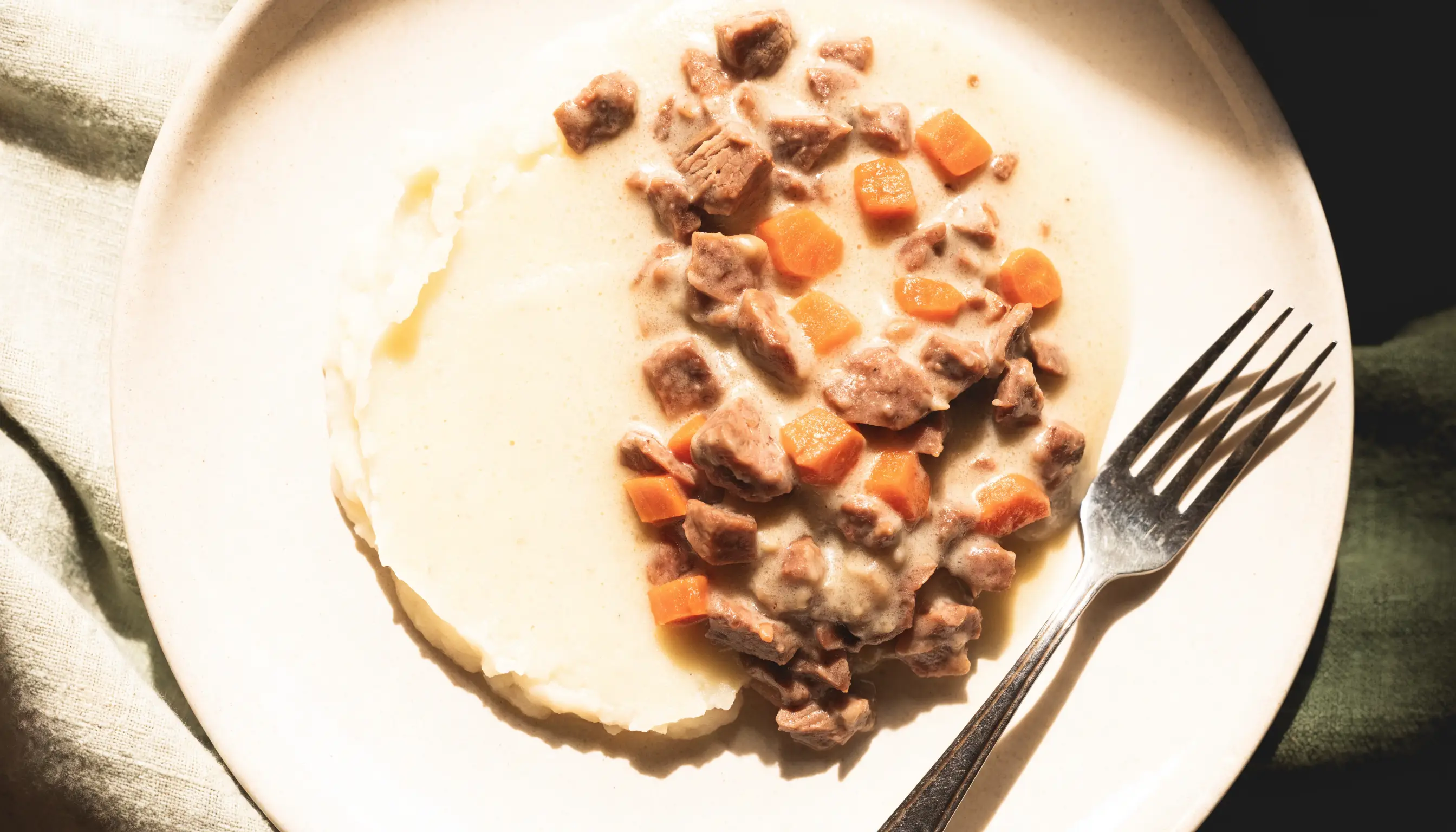 Slow-Braised Pot Roast Dinner prepared as an illustrative IDDSI Level 6 serving