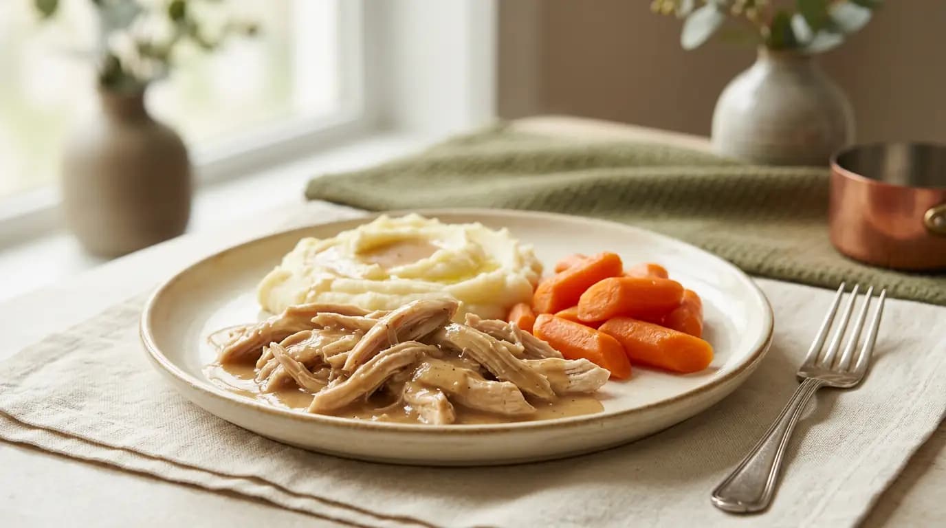 Slow-Cooker Chicken & Mash prepared as an illustrative IDDSI Level 7 serving