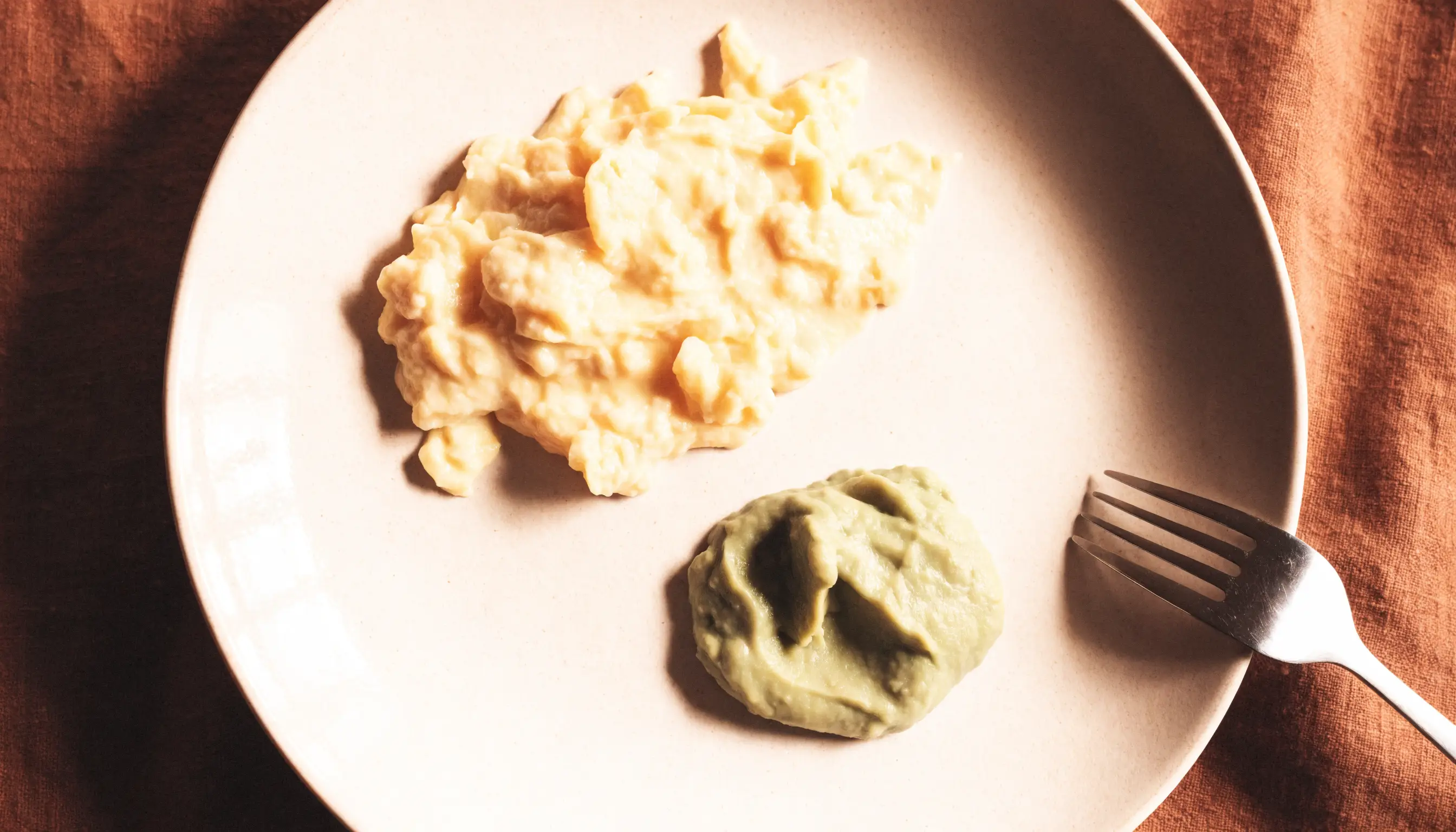 Soft Scrambled Egg Breakfast prepared as an illustrative IDDSI Level 6 serving