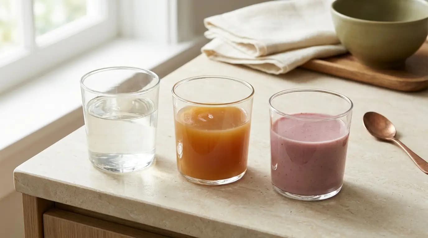 An illustrative selection of unbranded thickened drinks