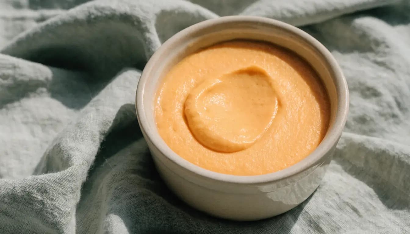 Silky Pumpkin Custard prepared as an illustrative IDDSI Level 4 serving